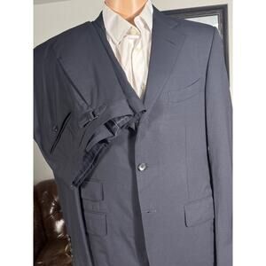 Tom Ford Navy Blue Wool 2Pc Suit Notch Lapel 50R Italy 40R US 35x30.5 Pants EUC